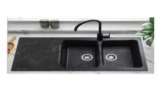 سینک ظرفشویی گرانیتی ونسی مدل M-940 | مشکی رگه طلایی