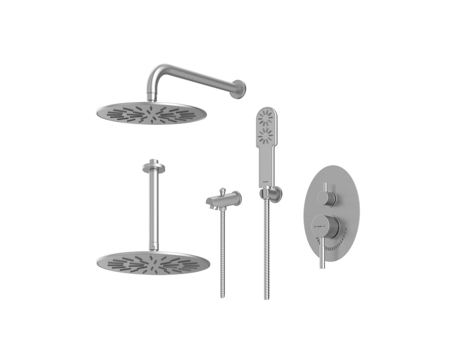 شیر توکار حمام BRASS مدل روگن تیپ چهار | کروم مات