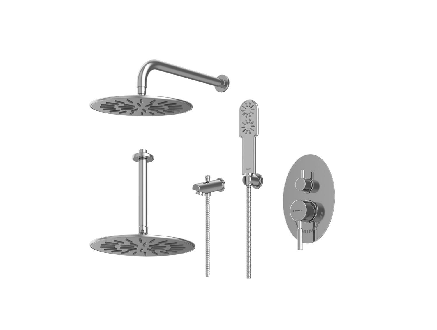 شیر توکار حمام BRASS مدل روگن تیپ چهار | کروم