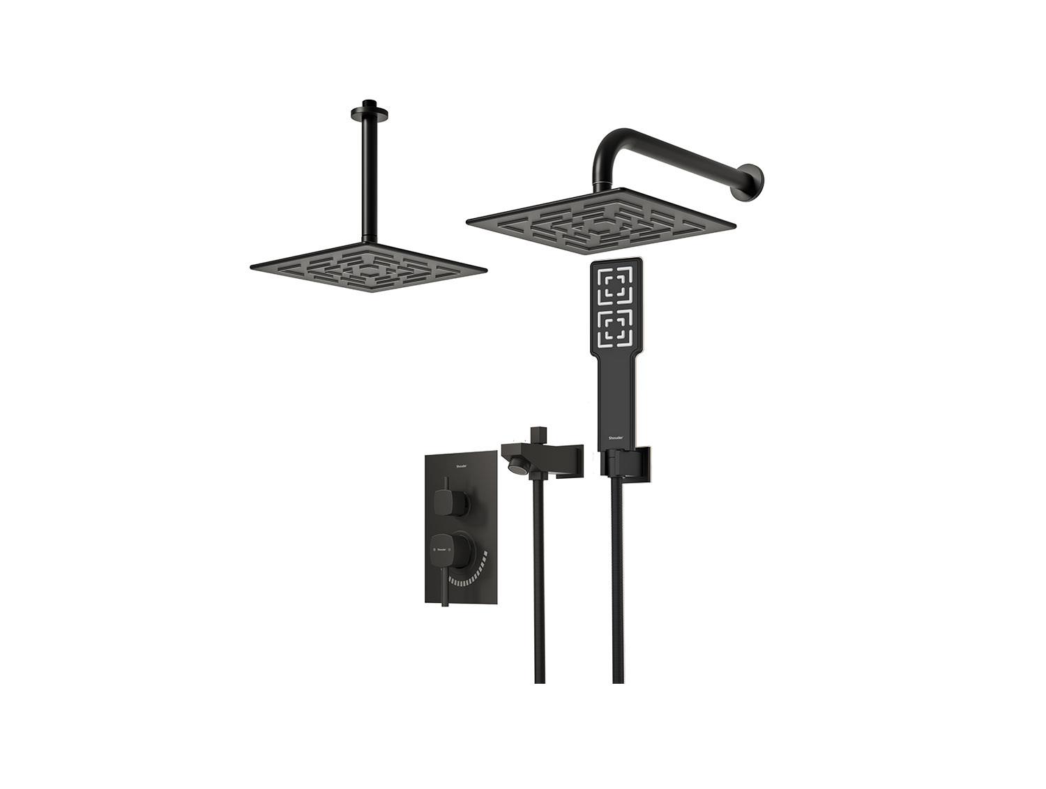 شیر توکار حمام مدل رومر BRASS تیپ چهار | مشکی