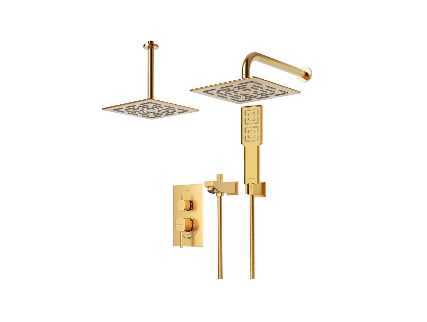 شیر توکار حمام مدل رومر BRASS تیپ چهار | طلا مات