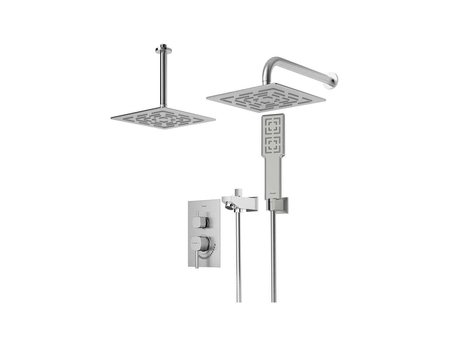شیر توکار حمام مدل رومر BRASS تیپ چهار | کروم مات