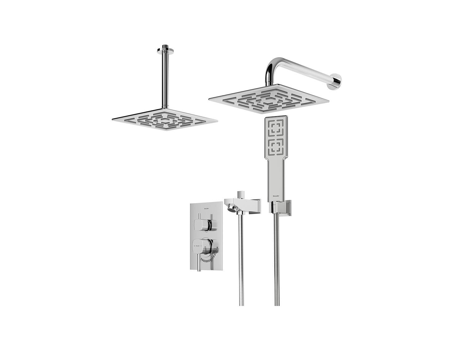 شیر توکار حمام مدل رومر BRASS تیپ چهار | کروم
