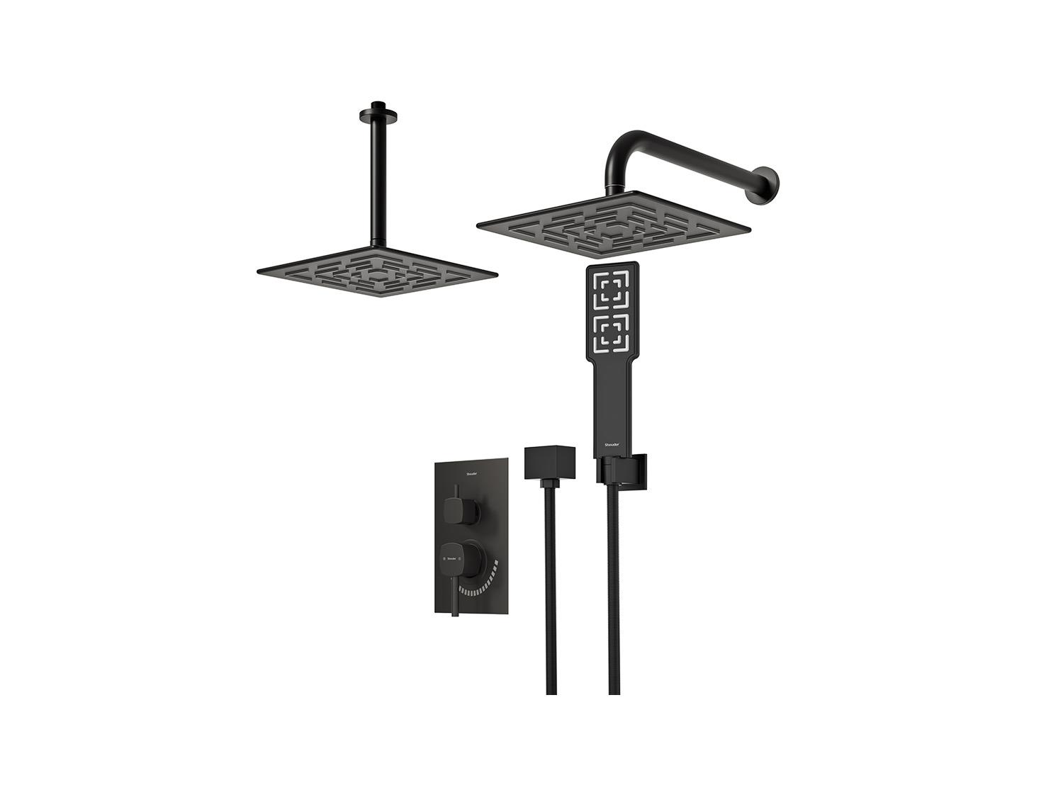 شیر توکار حمام مدل رومر BRASS تیپ سه | مشکی