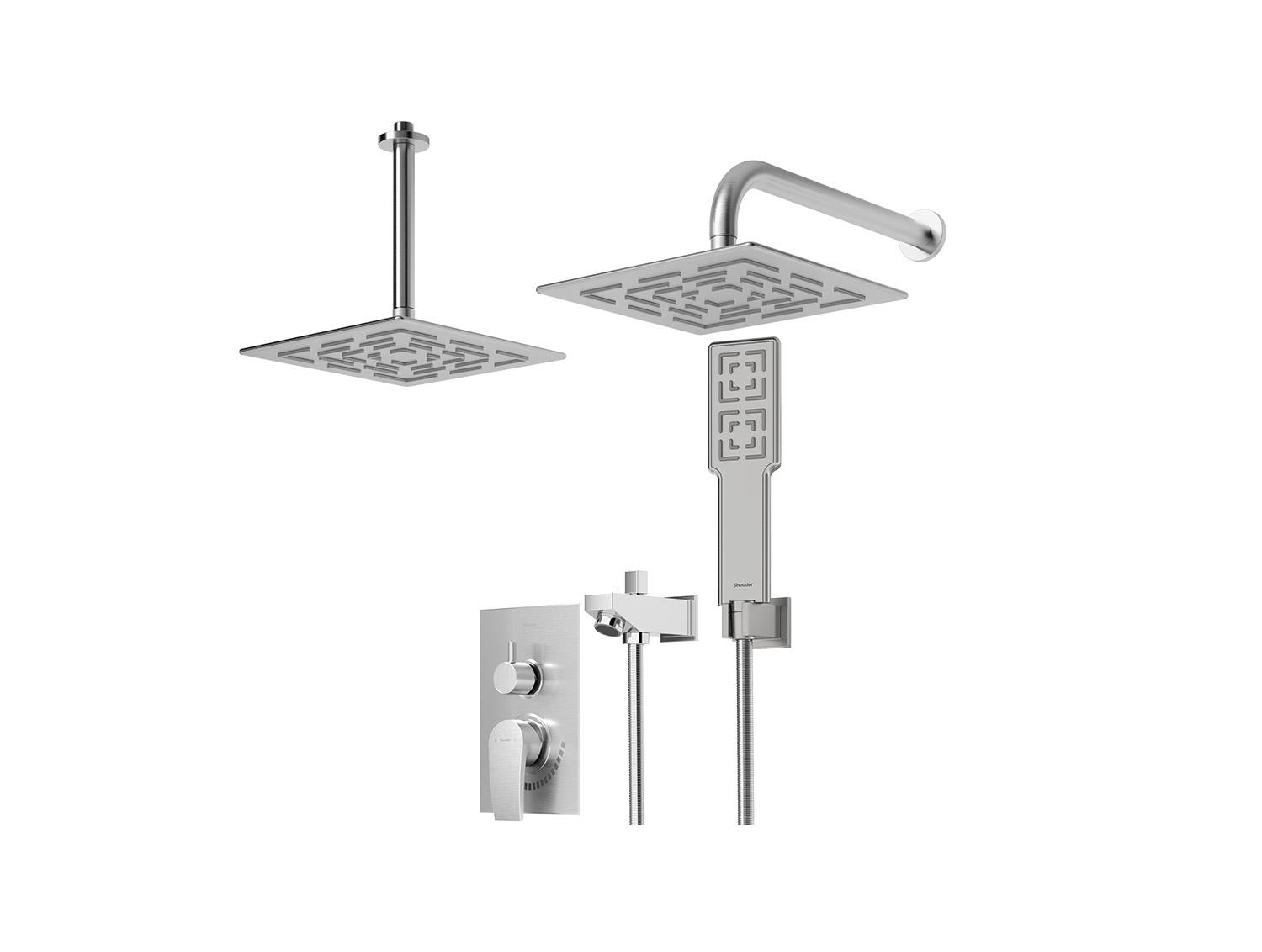 شیر توکار حمام مدل رومر پلاس BRASS تیپ چهار | کروم مات