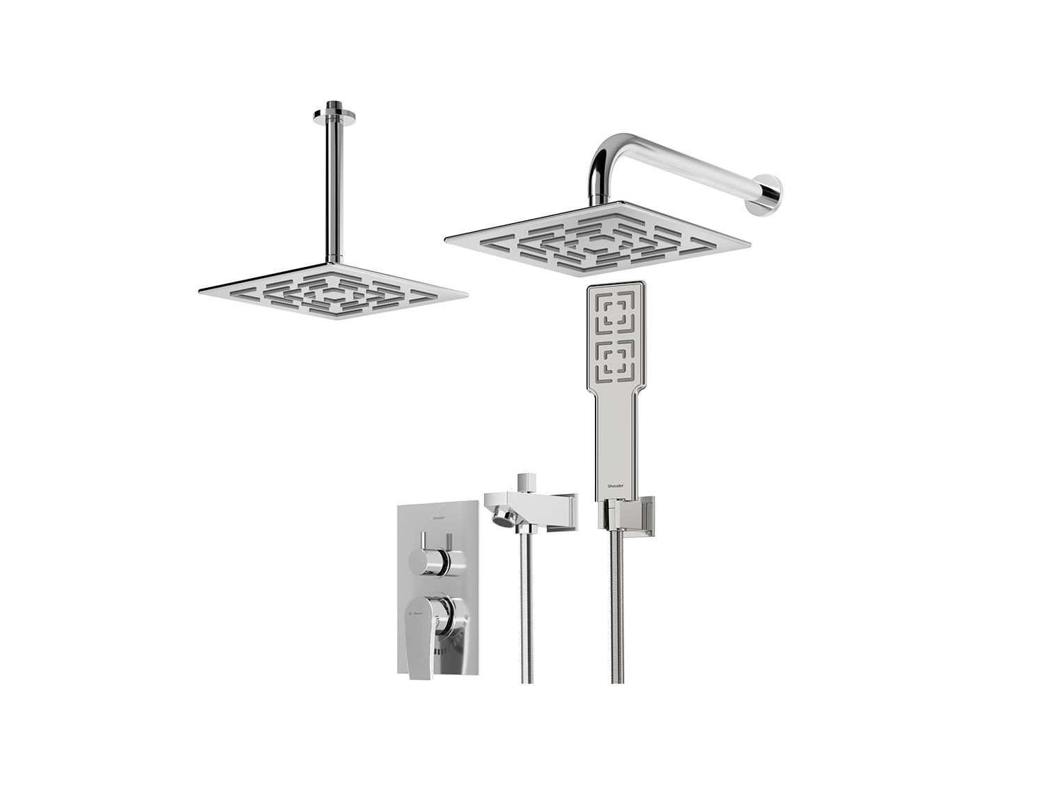 شیر توکار حمام مدل رومر پلاس BRASS تیپ چهار | کروم