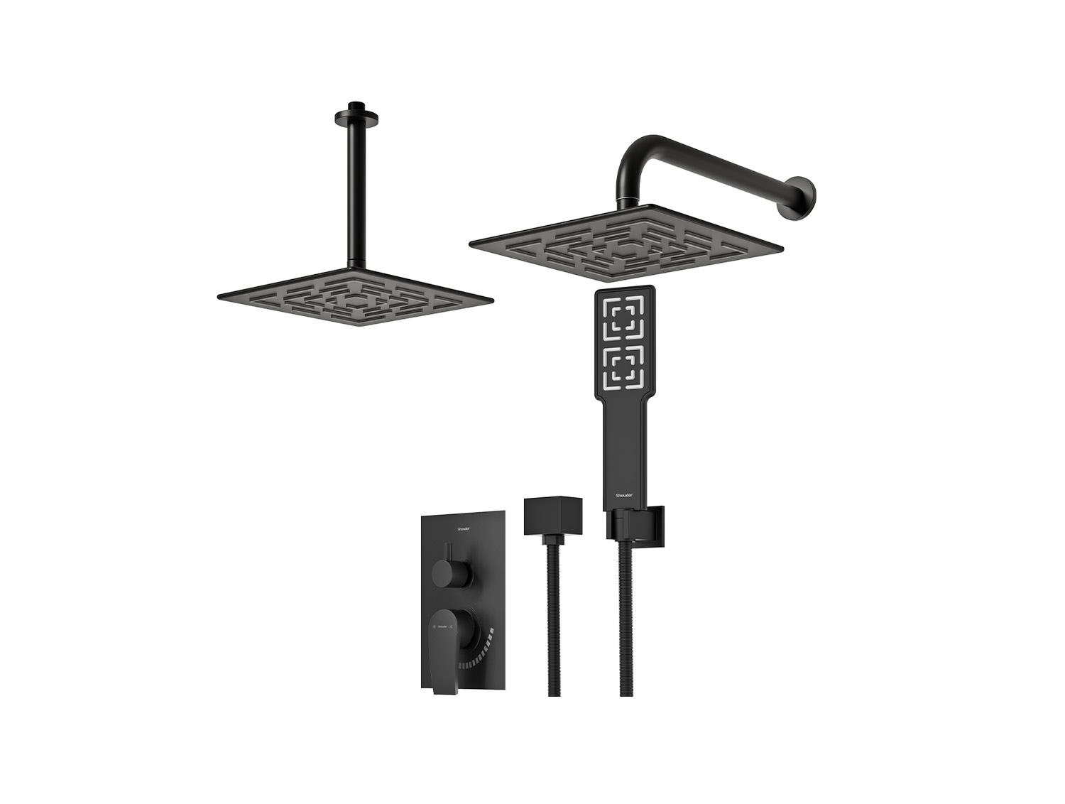 شیر توکار حمام مدل رومر پلاس BRASS تیپ سه | مشکی