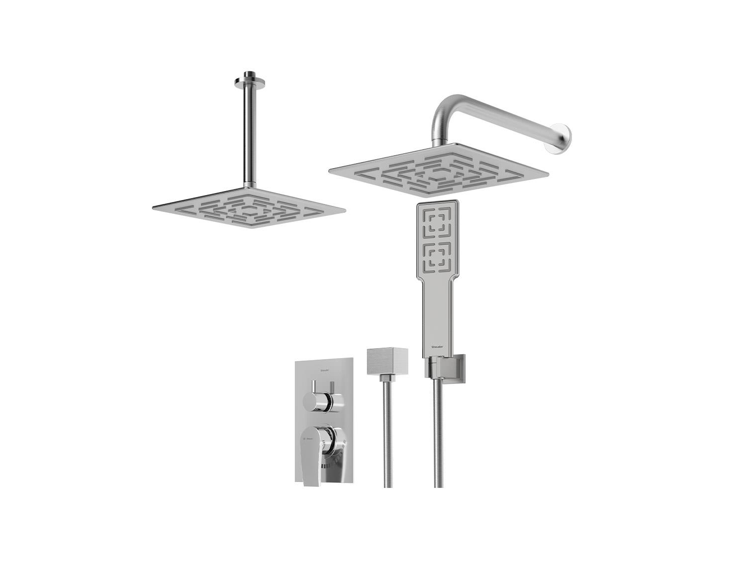 شیر توکار حمام مدل رومر پلاس BRASS تیپ سه | کروم مات