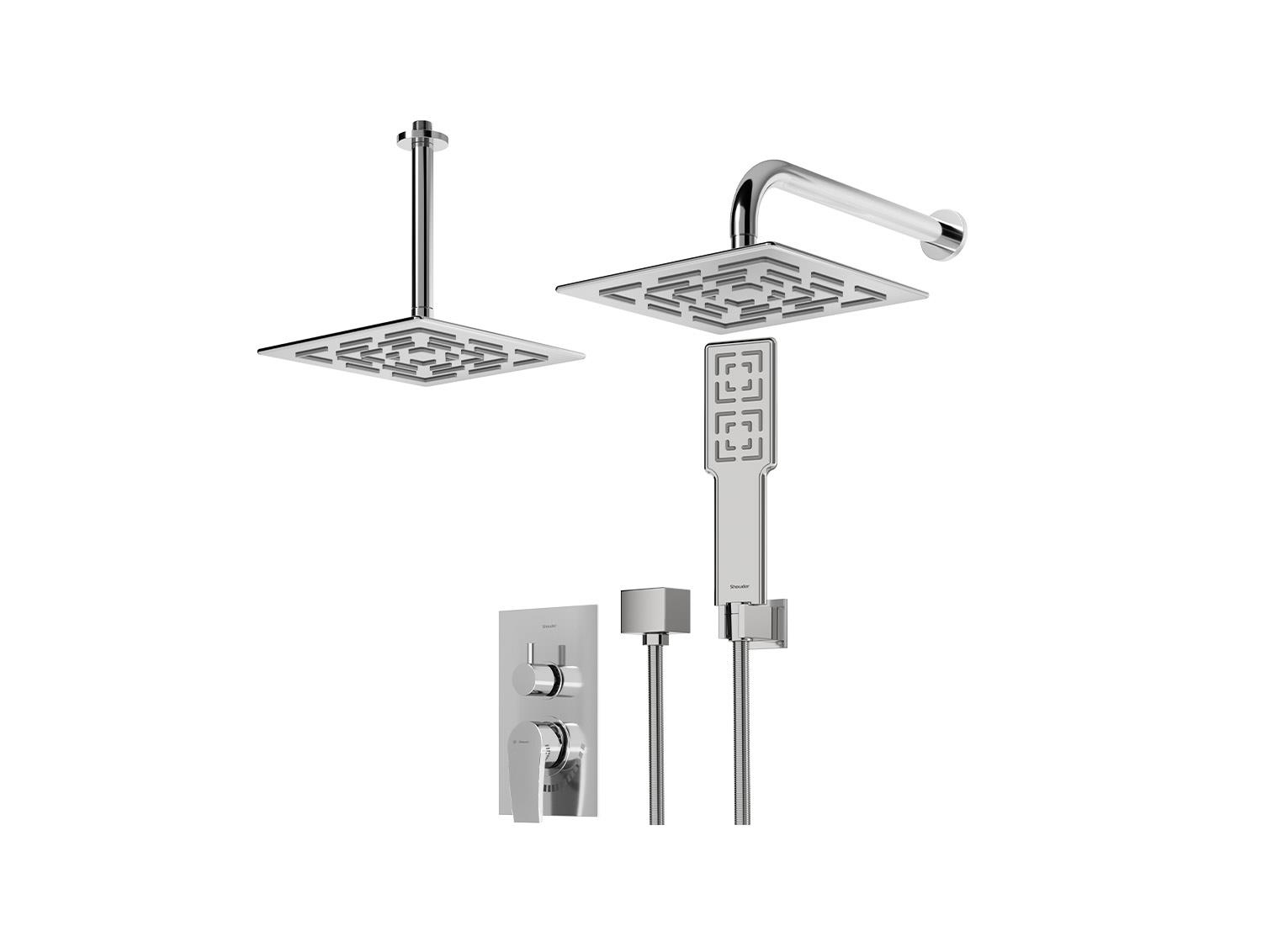 شیر توکار حمام مدل رومر پلاس BRASS تیپ سه | کروم