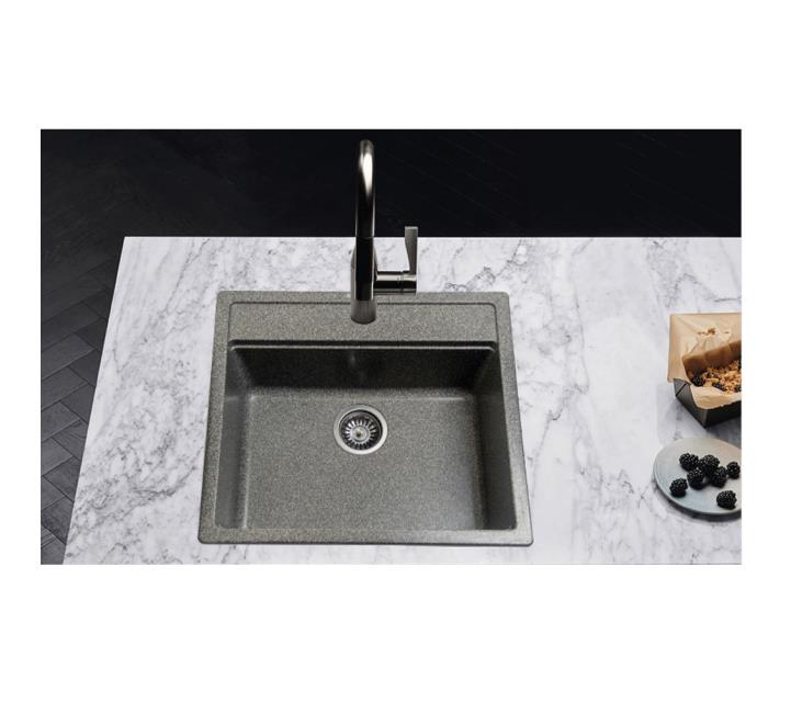 سینک ظرفشویی گرانیتی ونسی مدل M-100 | مشکی رگه سفید