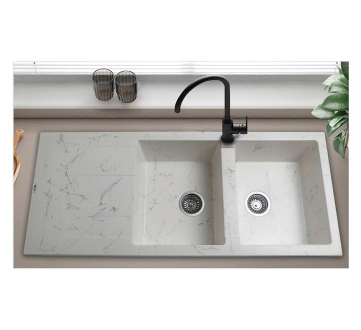 سینک ظرفشویی گرانیتی ونسی مدل M-960 | سفید رگه نقره ای